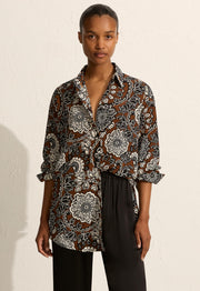 Long Sleeve Silk Shirt - Dahlia - Matteau